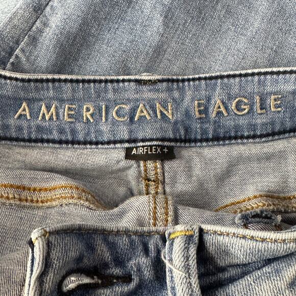 American Eagle SZ 30x32 (28x30) Athletic Mens Jeans Distressed Airflex+ Zip-Fly - Picture 9 of 12